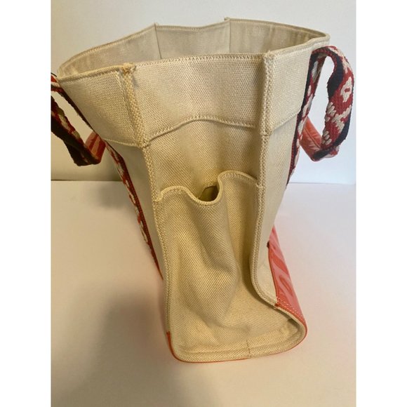 Tory Burch Patent Leather Canvas Tote Bag - Picture 4 of 16